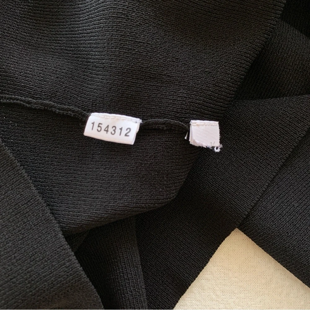 Ann Taylor Womens 3/4 Sleeve V Neck Button Bow Tie Sweater Cardigan Black Size M